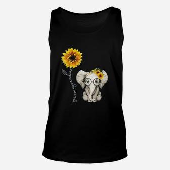 You Are My Sunshine Hippie Sunflower Elephant Gift Friends Unisex Tank Top - Seseable