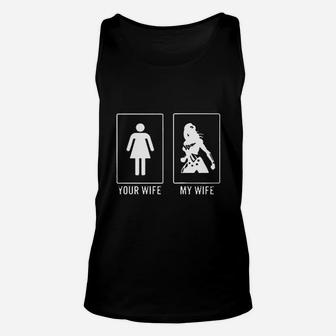 Your Wife My Wife Superwife Superhero Funny Fathers Unisex Tank Top - Seseable