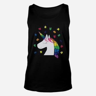 Youth Love Puzzles Autim Awareness Graphic Unisex Tank Top - Seseable