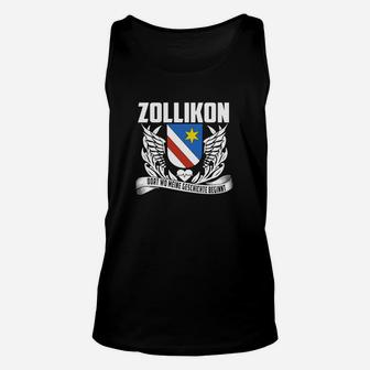 Zollikon Grafik Unisex TankTop mit Spruch, Stern-Motiv, Schwarz - Seseable