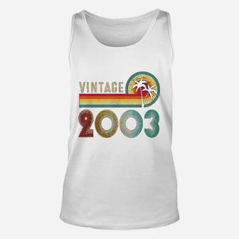19 Years Old Gift Vintage 2003 Retro 19th Birthday Unisex Tank Top - Seseable