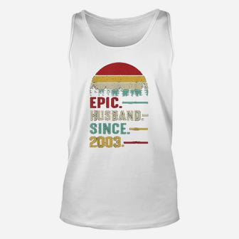 18th Wedding Anniversary Gift Ideas Epic Husband Since 2003 Unisex Tank Top - Seseable