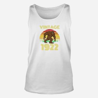 1922 100th Birthday Vintage Bigfoot 100 Years Old Gift Unisex Tank Top - Seseable