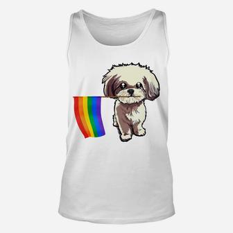 Gay Pride Flag Shih Tzu For Dogs Lovers Owners Unisex Tank Top