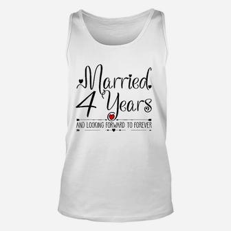 4th Wedding Anniversary Gifts For Her Just Married 4 Years Unisex Tank Top - Seseable