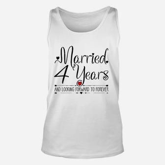 4th Wedding Anniversary Gifts For Her Just Married 4 Years Unisex Tank Top | Seseable CA