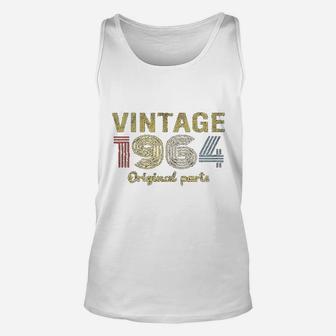57th Birthday Gift Retro Birthday Vintage 1964 Original Parts Unisex Tank Top - Seseable