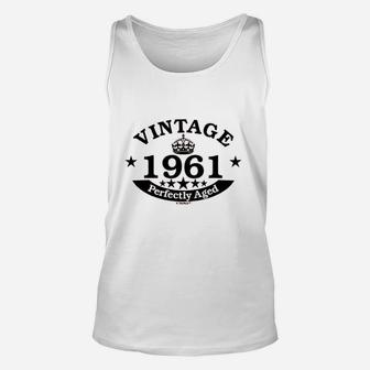 60th Birthday Gift Vintage 1961 Perfect Aged Crown Unisex Tank Top - Seseable