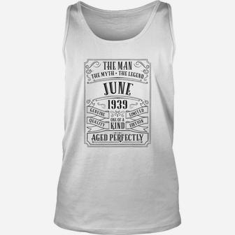 80th Birthday June Men Gifts 80 Year Old Grandpa Dad Unisex Tank Top - Seseable