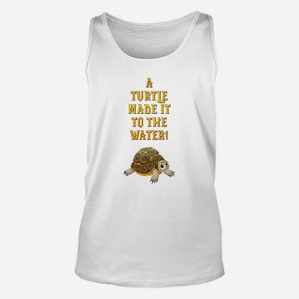 A Turtle Made It To The Water Wow Unisex Tank Top - Seseable
