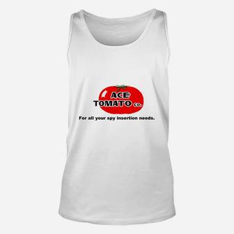 Ace Tomato Spy Insertion Funny T-shirt Unisex Tank Top - Seseable