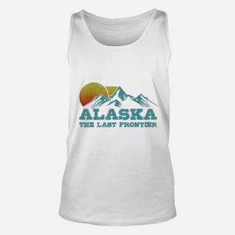 Alaska The Last Frontier Vintage Mountains Sunset Souvenir Unisex Tank Top - Seseable