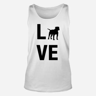 American Bulldog Love My Dog Is My Valentine Unisex Tank Top - Seseable