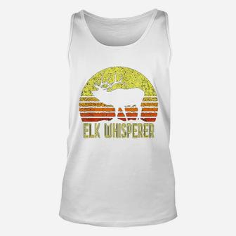 American Elk Hunter Dad Vintage Retro Sun Bow Hunting Gift Unisex Tank Top - Seseable