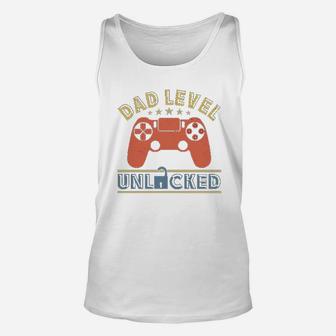 Announcement Dad Level Unlocked Soon To Be Father Unisex Tank Top - Seseable