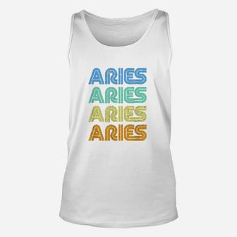 Aries Vintage Retro Zodiac Sign Aries Constellation Gift Unisex Tank Top - Seseable