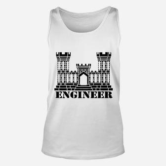 Army Engineer Branch Insignia Castle Veteran Graphic Unisex Tank Top - Seseable