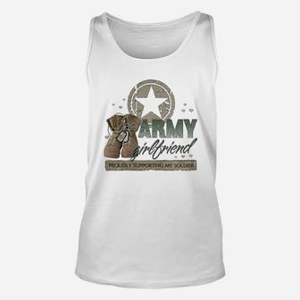 Army Girlfriend Supporting, best friend christmas gifts, gifts for your best friend, gift for friend Unisex Tank Top - Seseable