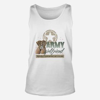 Army Girlfriend Supporting, best friend gifts, birthday gifts for friend, gifts for best friend Unisex Tank Top - Seseable