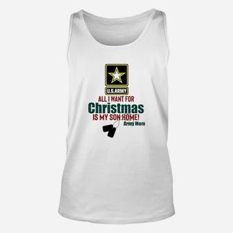 Army Mom All I Want For Christmas Is My Son Home Unisex Tank Top | Seseable CA