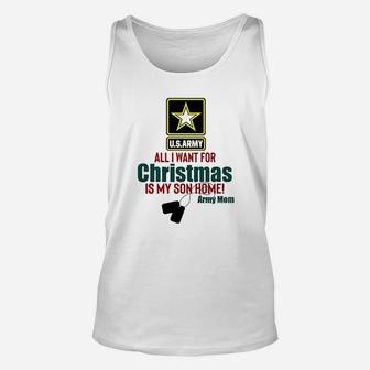 Army Mom All I Want For Christmas Is My Son Home Unisex Tank Top - Seseable
