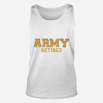 Army Retired Gold Unisex Tank Top - Seseable