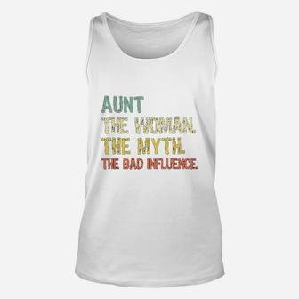Aunt The Woman Myth Bad Influence Retro Gift Christmas Unisex Tank Top - Seseable