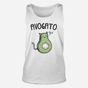 Avogato Funny Vegan Avocado Cat Cute Face Unisex Tank Top - Seseable