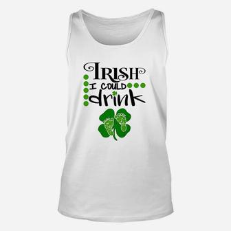 Baby Irish I Could Drink Pregnancy St Patrick's Day Unisex Tank Top - Seseable