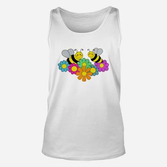 Bees And Flowers Unisex Tank Top - Seseable