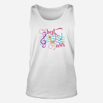 Best Dad Ever Music Notes Musical Papa Fathers Day Unisex Tank Top - Seseable