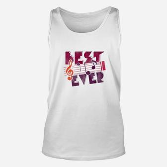 Best Dad Music Notes Cool Music Fathers Day Shirt Unisex Tank Top - Seseable