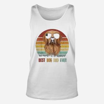 Best Dog Dad Ever Golden Retriever Fathers Day Gifts Unisex Tank Top - Seseable
