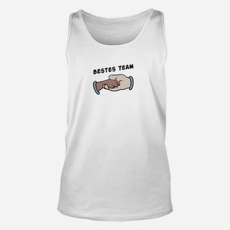 Bestes Team Slogan Unisex TankTop, Handshake Grafik, Weiß - Seseable