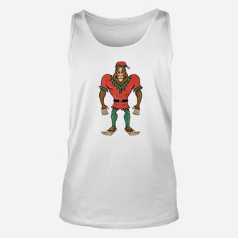 Bigfoot Elf Christmas Shirt Funny Novelty Xmas Tee Unisex Tank Top - Seseable
