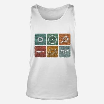 Biking Cycling Vintage Bicycle Parts Cyclist Gifts Unisex Tank Top - Seseable