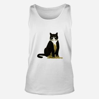 Black And White Tuxedo Cat Light Unisex Tank Top - Seseable