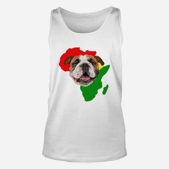 Black History Month African Map Bulldog Gift For Pet Lovers Proud Black Unisex Tank Top - Seseable