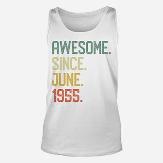 Born In June 1955 Vintage 67th Birthday Gift Him Her Unisex Tank Top - Seseable