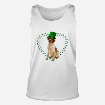 Brittany Heart Paw Leprechaun Hat Irish St Patricks Day Gift For Dog Lovers Unisex Tank Top - Seseable