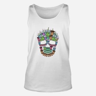 Bubble Tea Skull Gift Bubble Tea Bubble Tea Unisex Tank Top - Seseable