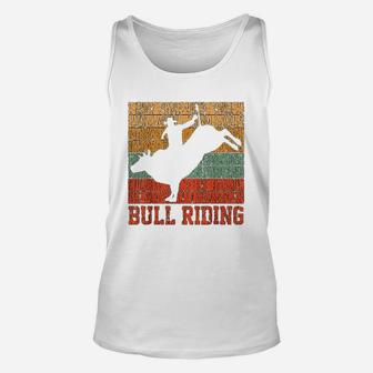 Bull Riding Retro Vintage Rodeo Western Country Gift Unisex Tank Top - Seseable