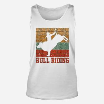 Bull Riding Retro Vintage Rodeo Western Country Gift Unisex Tank Top - Seseable