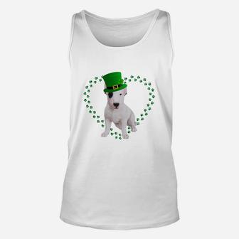 Bull Terrier Heart Paw Leprechaun Hat Irish St Patricks Day Gift For Dog Lovers Unisex Tank Top - Seseable