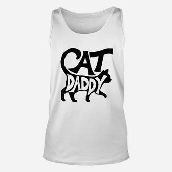 Cat Daddy Funny Cat Dad Simple Minimalist Lettering Unisex Tank Top - Seseable
