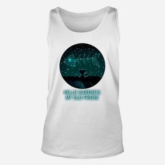 Cat - Hello Darkness My Old Friend Unisex Tank Top - Seseable