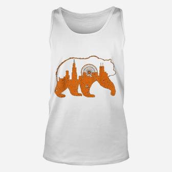 Chicago City Apparel Downtown Walking Bear Silhouette Unisex Tank Top - Seseable