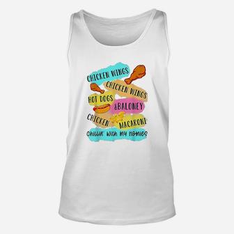 Chicken Wing Hot Dog And Baloney Funny Unisex Tank Top - Seseable
