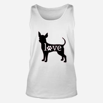 Chihuahua Love Dog Paw Prints Unisex Tank Top - Seseable
