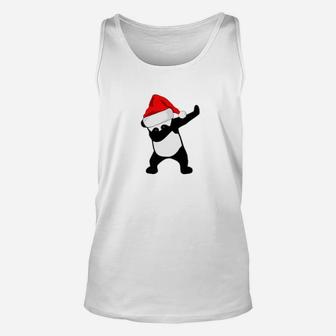 Christmas Dabbing Panda Bear Santa Hat Xmas Tee Unisex Tank Top - Seseable